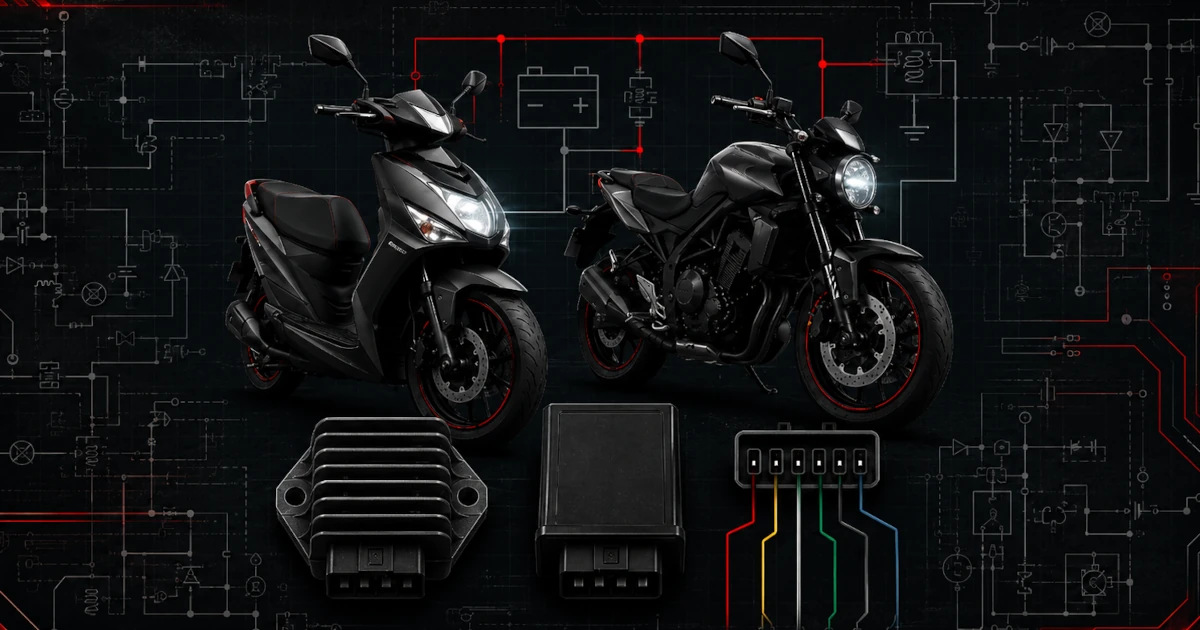 Schematy elektryczne motocykli i skuterów – regulatory napięcia, moduły zapłonowe i instalacja elektryczna